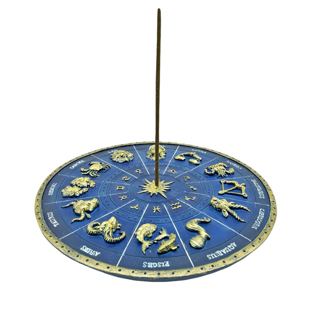 Round Starsign Zodiac Polyresin Incense Burner