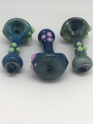 Steegee Glass Coblt Fume 3 Dot Pipe