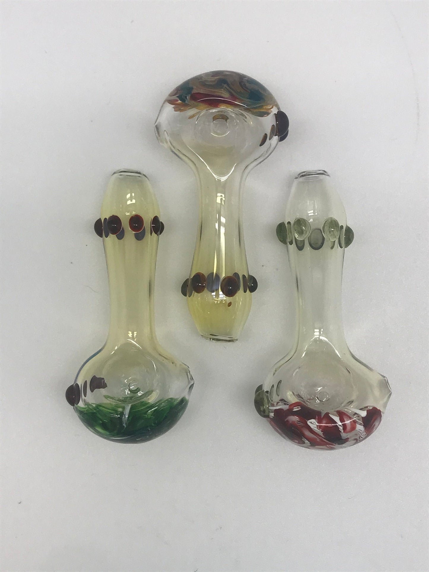 Steegee Glass Silver Fume Marbled Cap Pipe