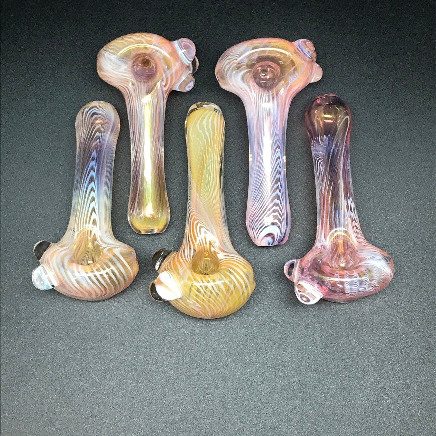 Jack Steele Glass Gold Fume White Foldover Pipe