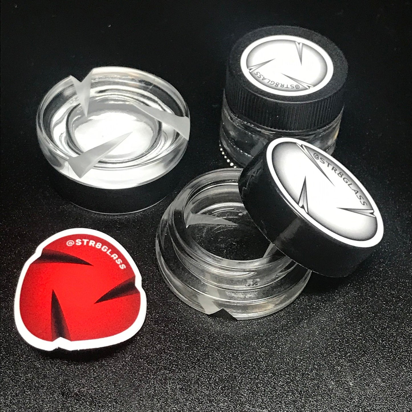 Str8 Glass Coldwork Cut Spinner Cap Stash Jar SALE