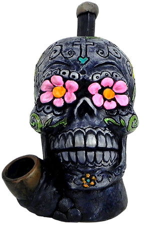 Resin Sugar Skull Pipe