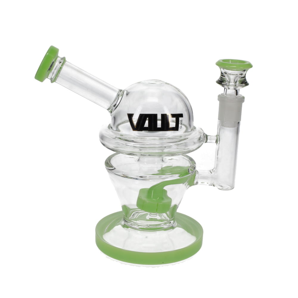 Vault Glass Saucer Tire Perc w/ Color Rims Rig - 7.5"