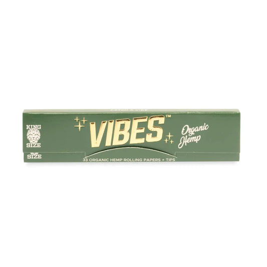 Vibes Organic Hemp King Size Rolling Papers w/ Tips