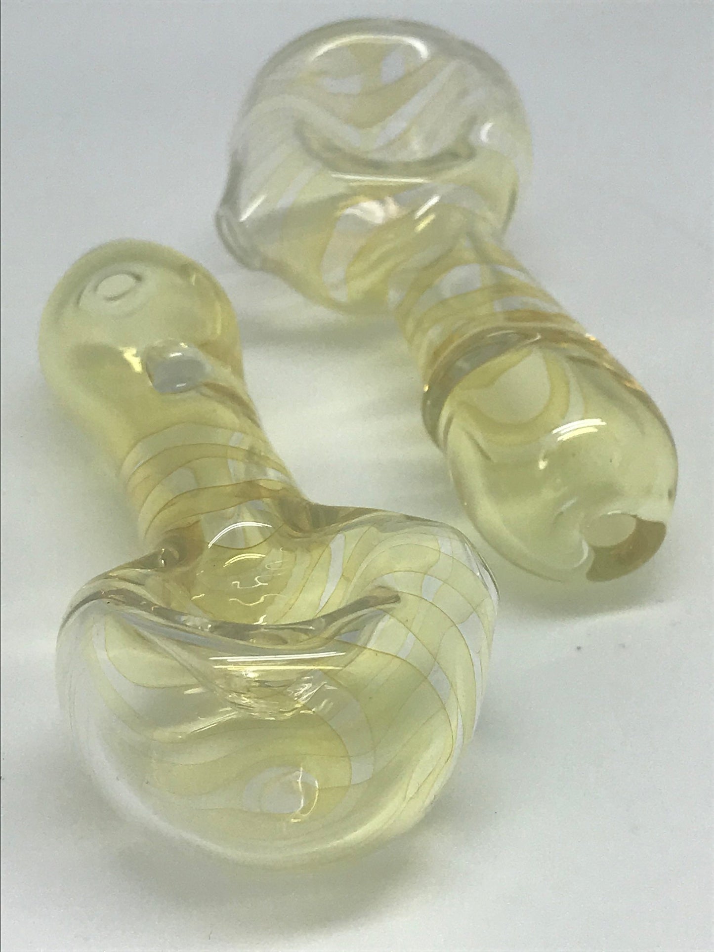 Wavey Glass Spiral Silver Fume Pipe