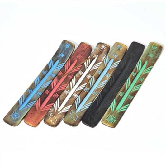 Wood Feather Assorted Incense Burners