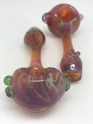 Brickyard Glass Amber Purple 3 Dot Pipe