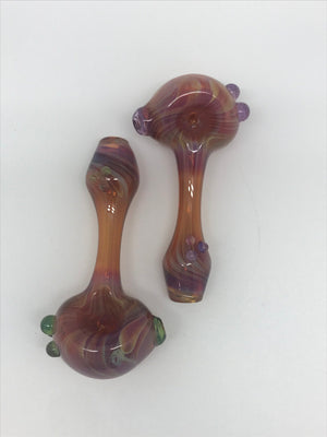 Brickyard Glass Amber Purple 3 Dot Pipe