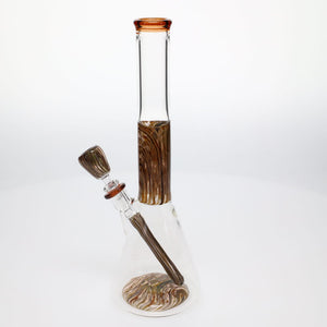Chad G Glass Woodgrain Trim Beaker Waterpipe