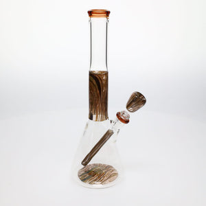Chad G Glass Woodgrain Trim Beaker Waterpipe