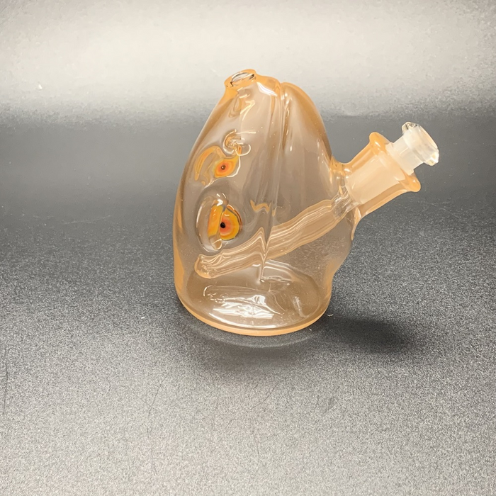 Elbo Glass Dino Head Bubbler - Peach