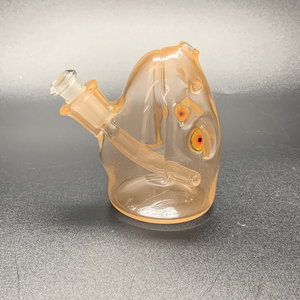 Elbo Glass Dino Head Bubbler - Peach