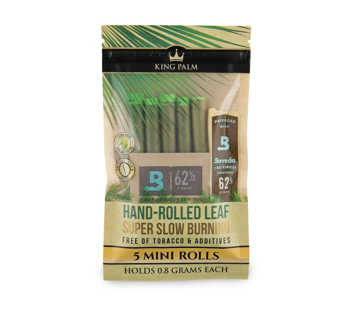 King Palm Mini Pre-Rolls 5 Pack with Boveda