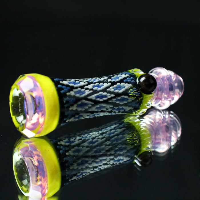 Rotational Science Glass Cold Worked & Faceted Peyote Stich Chillum #22