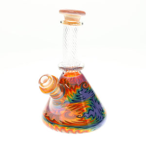 Selfridge Glass Extra Worked Rainbow Wig Wag Mini Beaker