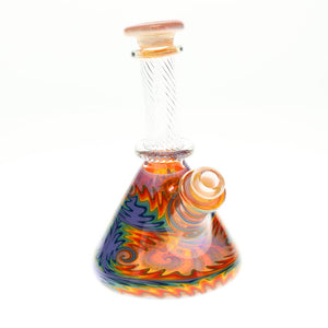 Selfridge Glass Extra Worked Rainbow Wig Wag Mini Beaker