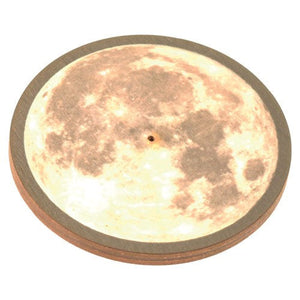 Wooden Round Moon Incense Burner